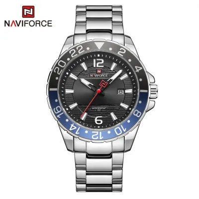Naviforce NF9192 China men quartz watch stylish Stainless steel band Date display business wristwatch